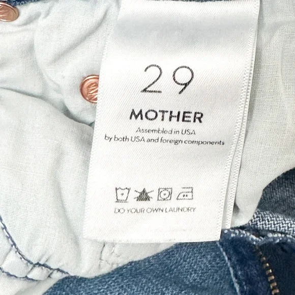 MOTHER The Looker Ankle Fray Jeans Chain of Destiny Medium Wash Size 29